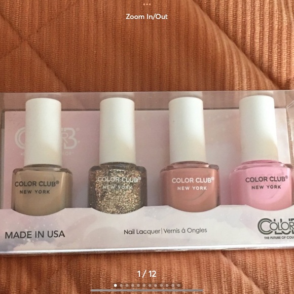 Set of 4 Color Club Nail Lacquer Polish, ‘Trend’, Pink, Beige, Gold Glitter, New - Picture 1 of 12